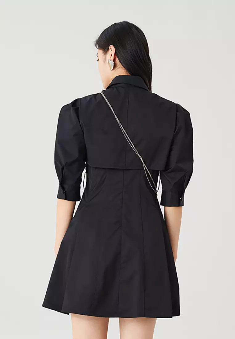 Chest Layered Design Smart Casual Dress