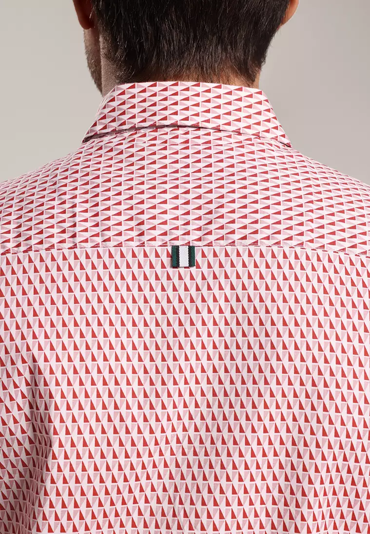 MOC - Kemeja Motif Lengan Pendek Pria Lorenzo - Light Pink