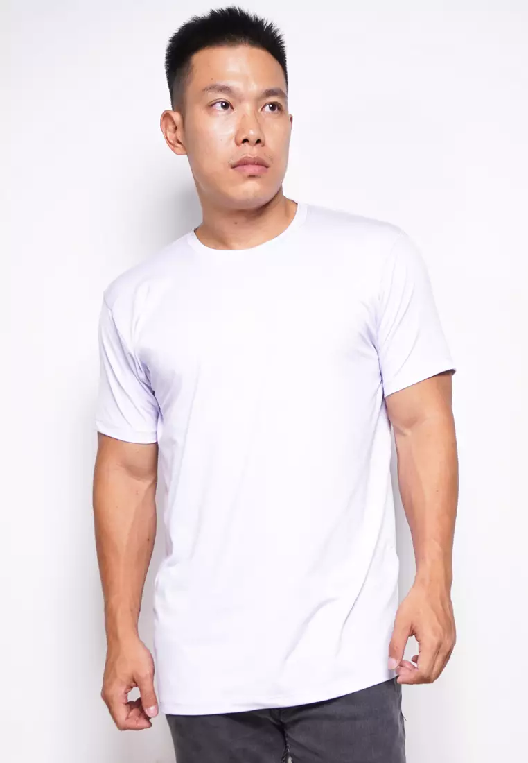NTB93 Kaos Pria Tangan Pendek Ringan Anti Kusut Nade Japan Polos Putih