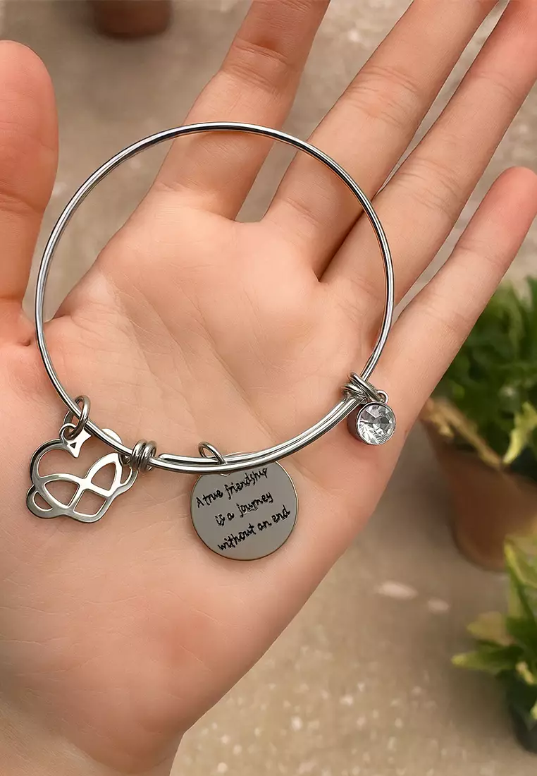 A True Friendship Inscriptions Adjustable Bracelet