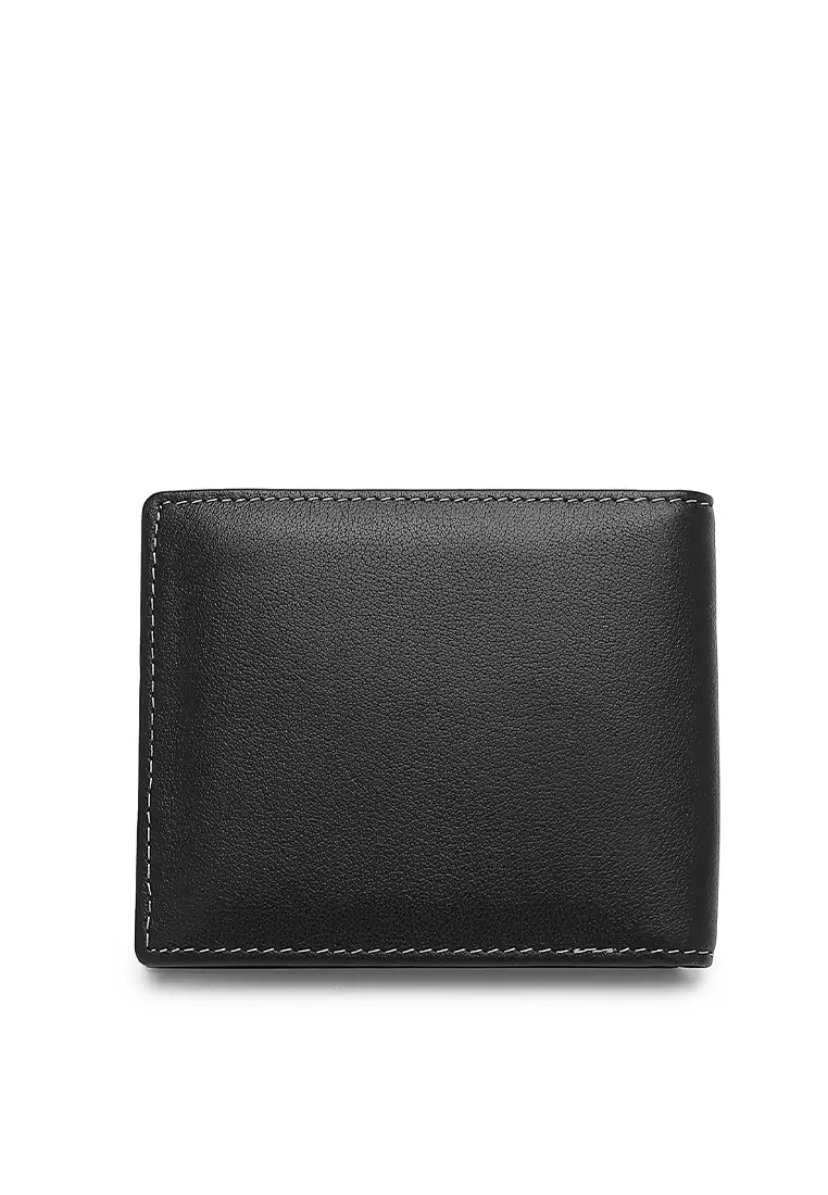 Men's Genuine Leather RFID Blocking Fortune Wallet - Black
