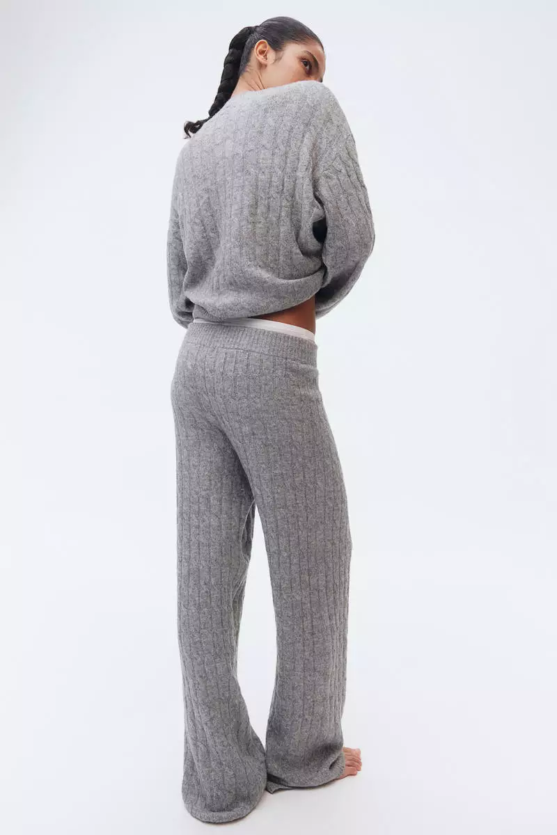 Cable-knit trousers