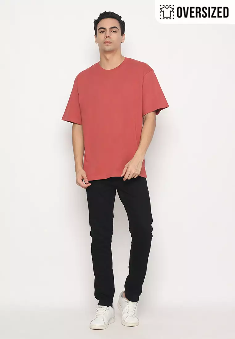 NX T-Shirt Cotton Combed Tebal Oversized Pria 2079370431