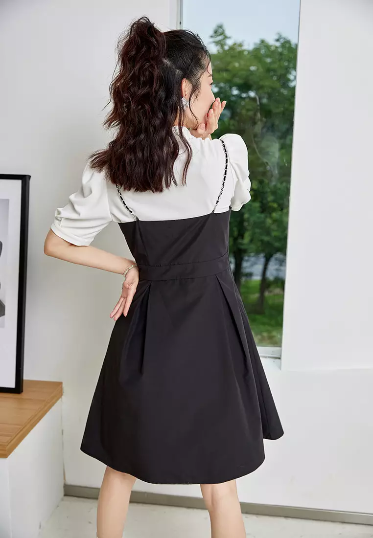 V-Neck Spaghetti Strap Midi Dress