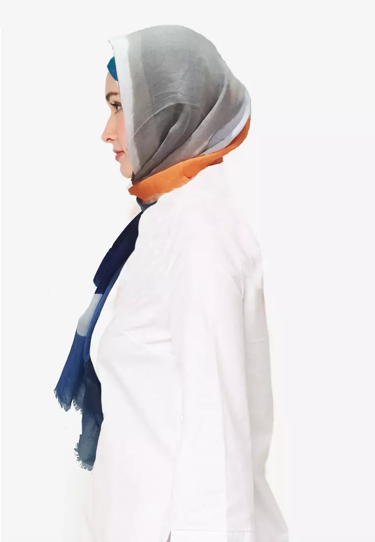 Brush Paint Shawl Denim