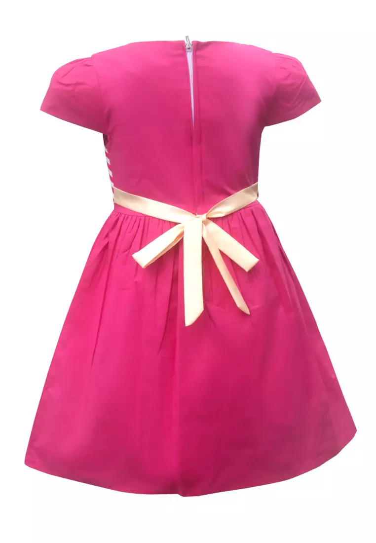 Two Mix Dress Anak Perempuan Katun Digital Printing Usia 1-12 Tahun 4217 Fanta