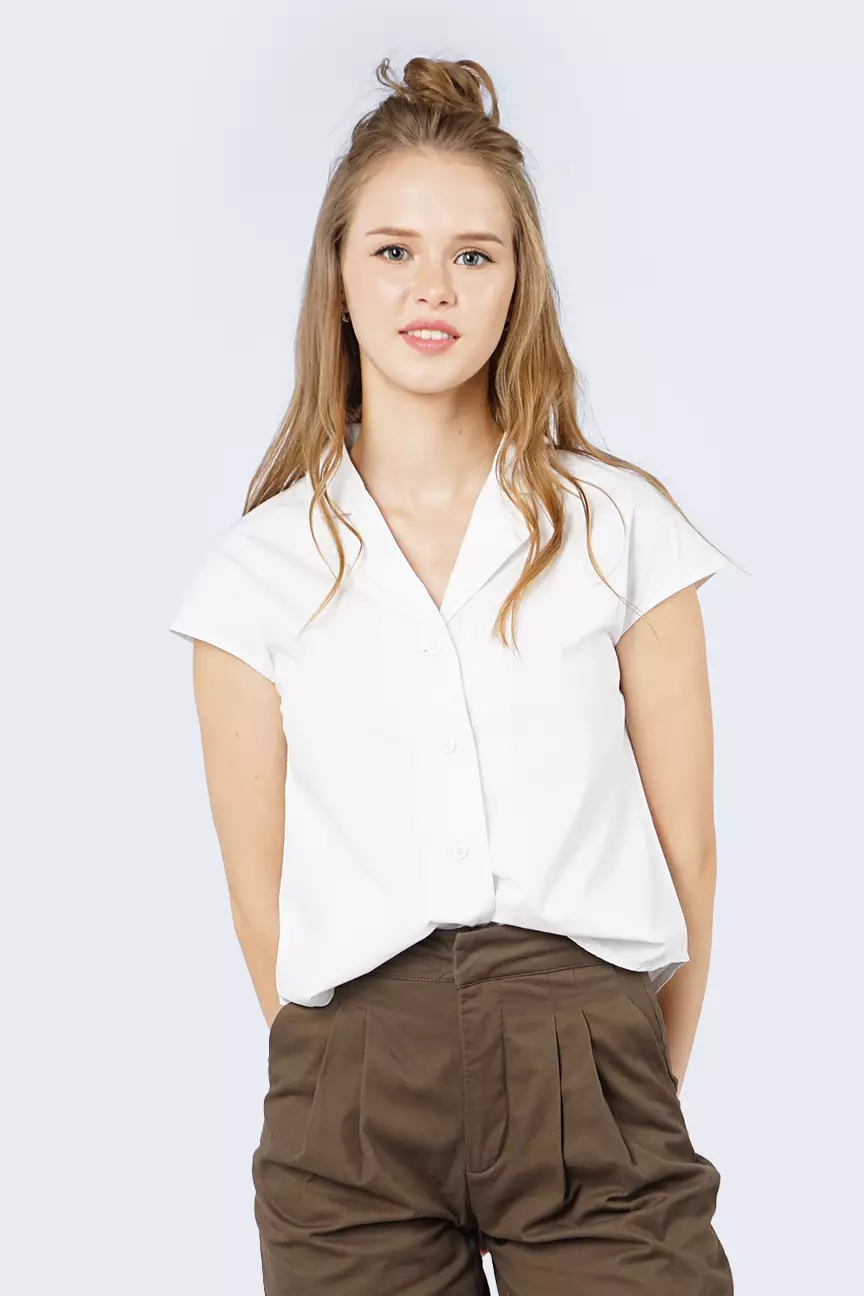 Kemeja Wanita Leony Offwhite