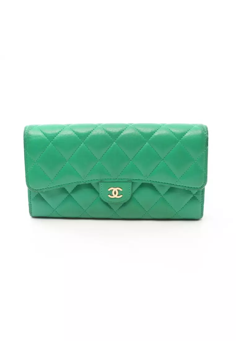 Buy Chanel Pre-loved CHANEL classic long flap wallet matelasse Bi