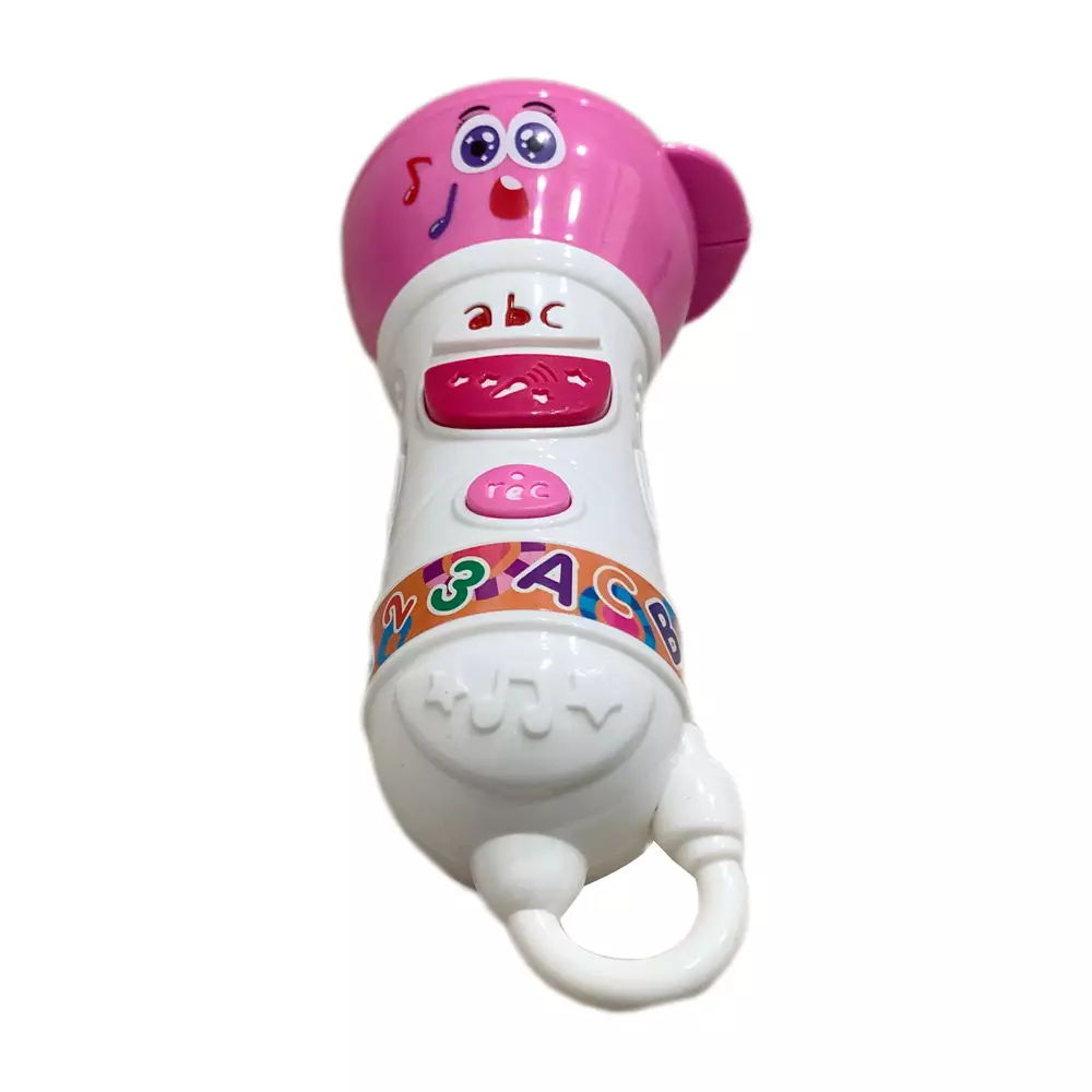Freckles Baby Smart Toys Microphone W/Record Function W/Light and Music - PINK - (Termasuk Baterai) - Mainan Aktivitas Edukasi Bayi