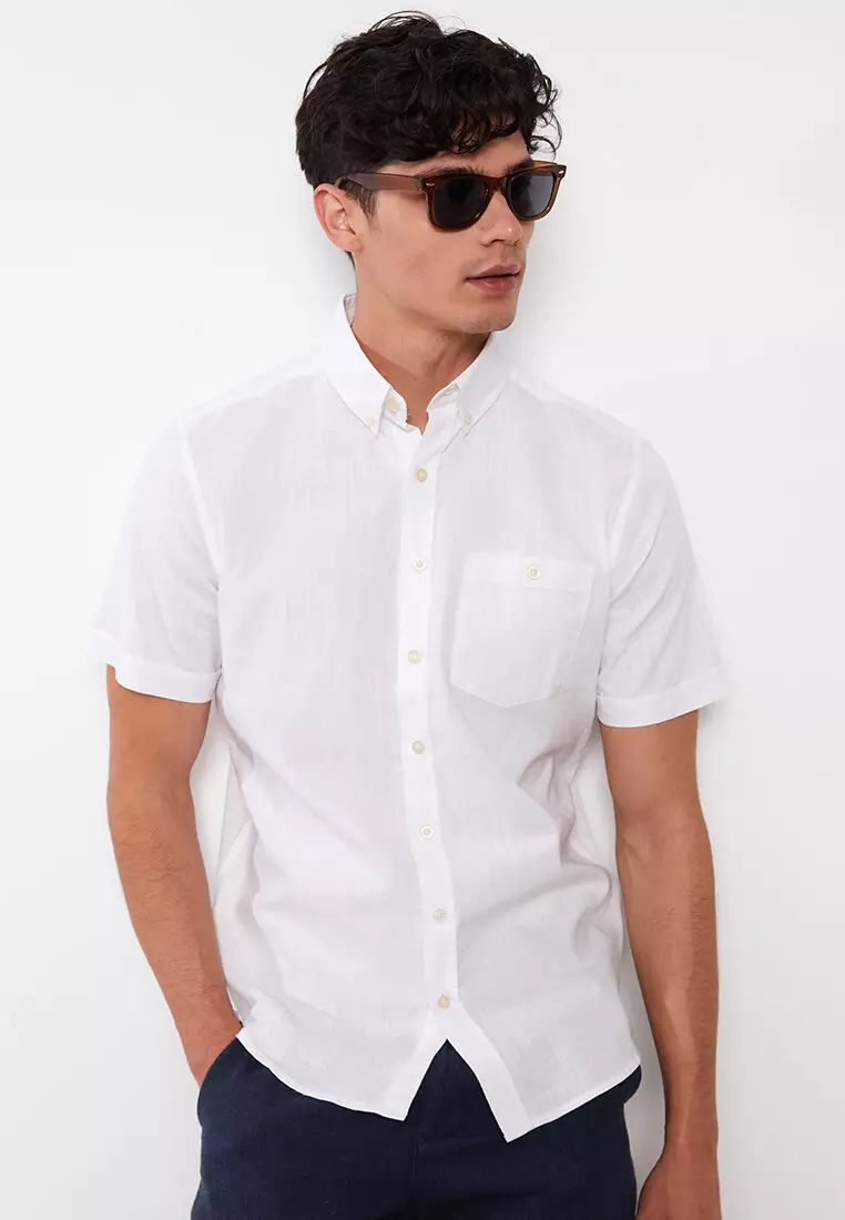 Mens short clearance sleeve white shirt