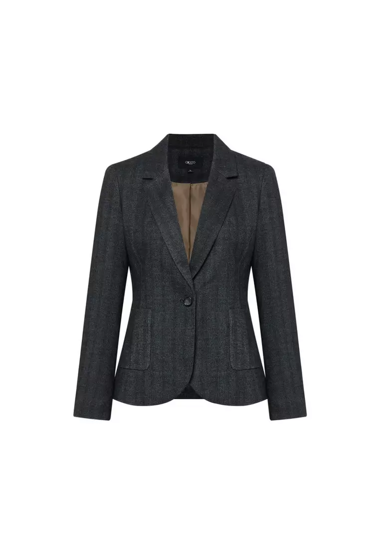 Long Sleeve Slim Fit Suit Blazer