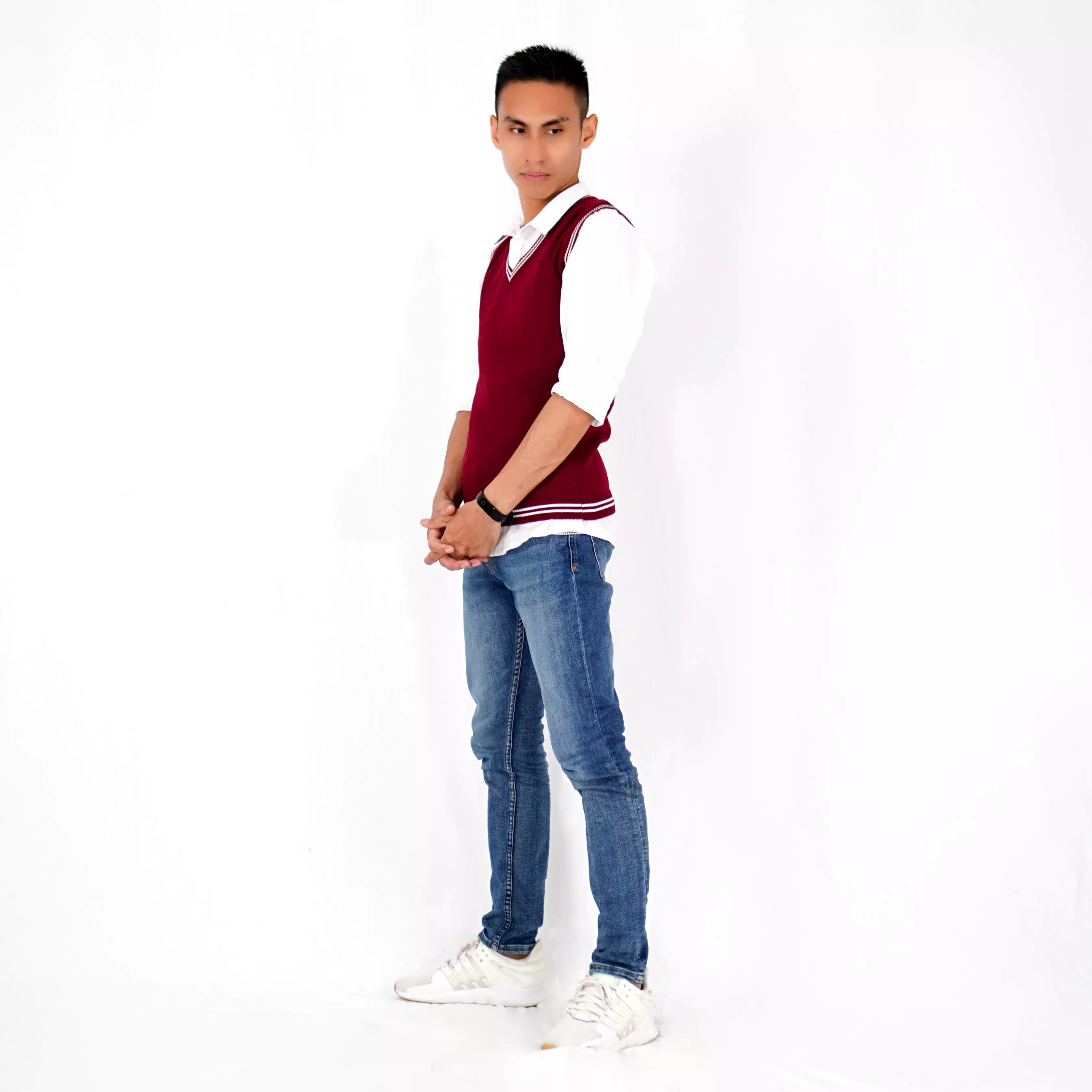 OKECHUKU Echoo Rompi Rajut / Echoo Knit Vest List Putih