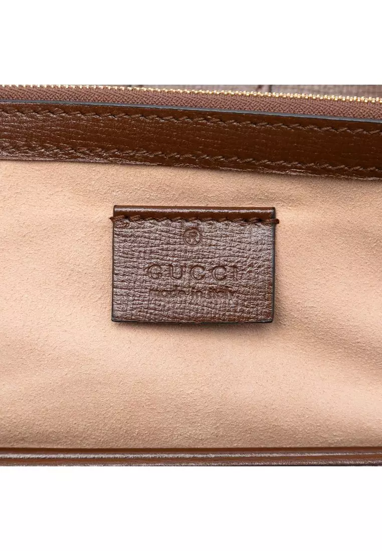 二手 Gucci Mini GG Supreme 扣環斜背包