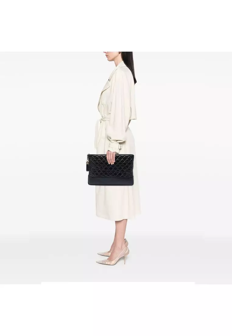 Pre-Loved Chanel Large Aged Calfskin Gabrielle O Case Clutch