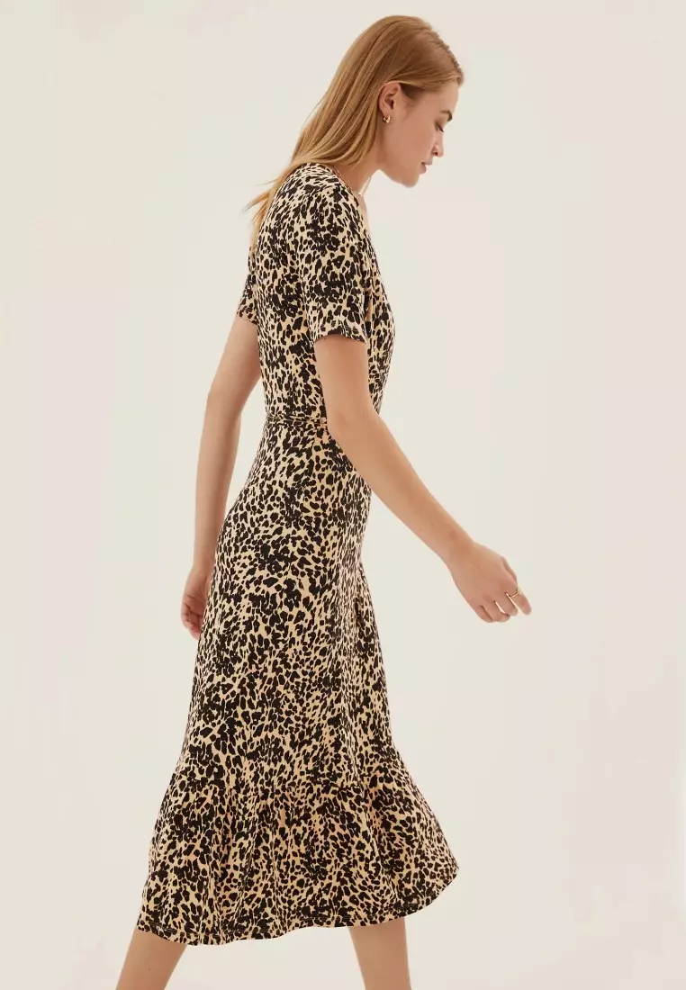 Buy MARKS SPENCER Jersey Ditsy Floral Midi Wrap Dress 2024