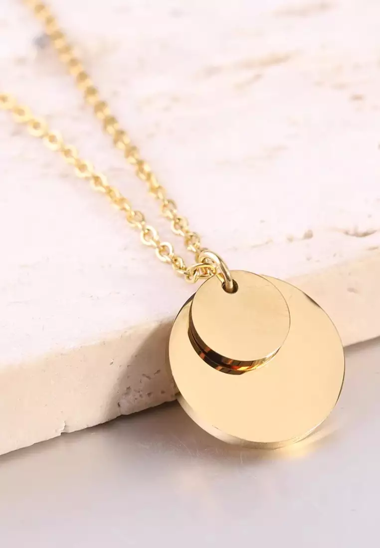 Gemina Double Pendant Necklace in Gold