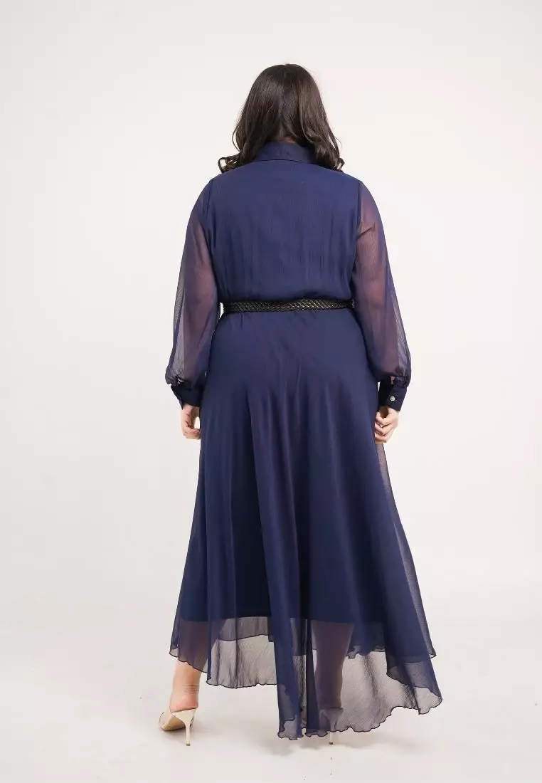 Plus Size Party Dress Lunar Navy