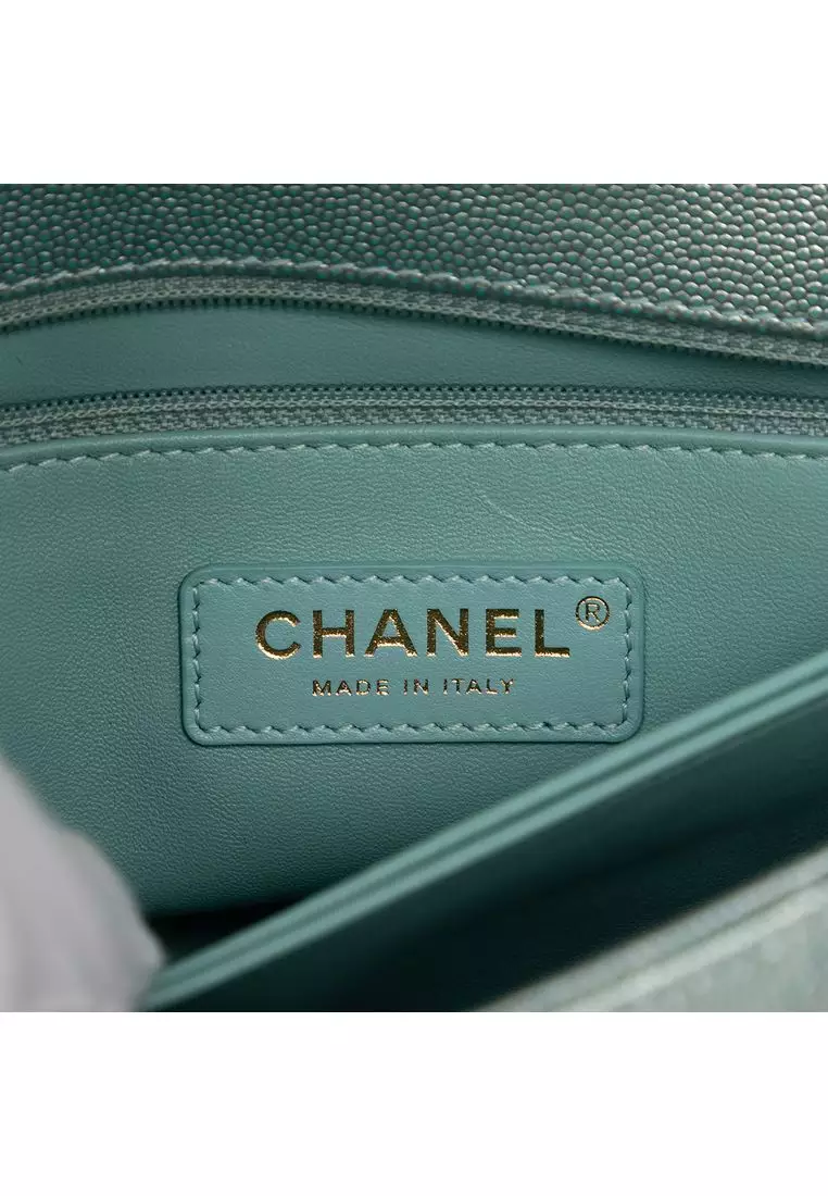 Pre-Loved Chanel Mini Metallic Caviar Coco Top Handle Bag