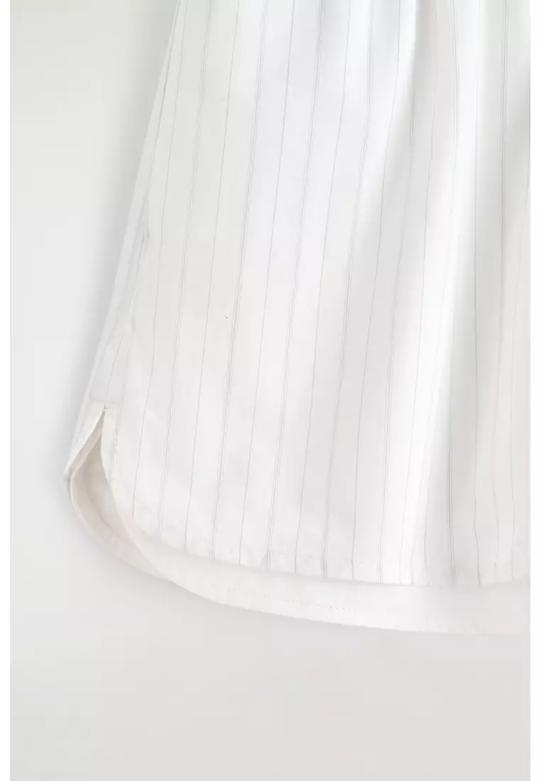 LAYERED DRAWSTRING COTTON-POPLIN SHORTS