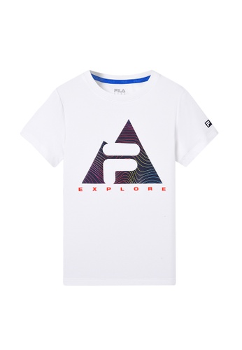 FILA white Online Exclusive FILA KIDS F EXPLORE Logo T-shirt 8-16 yrs FBFAAKA6843C27GS_1