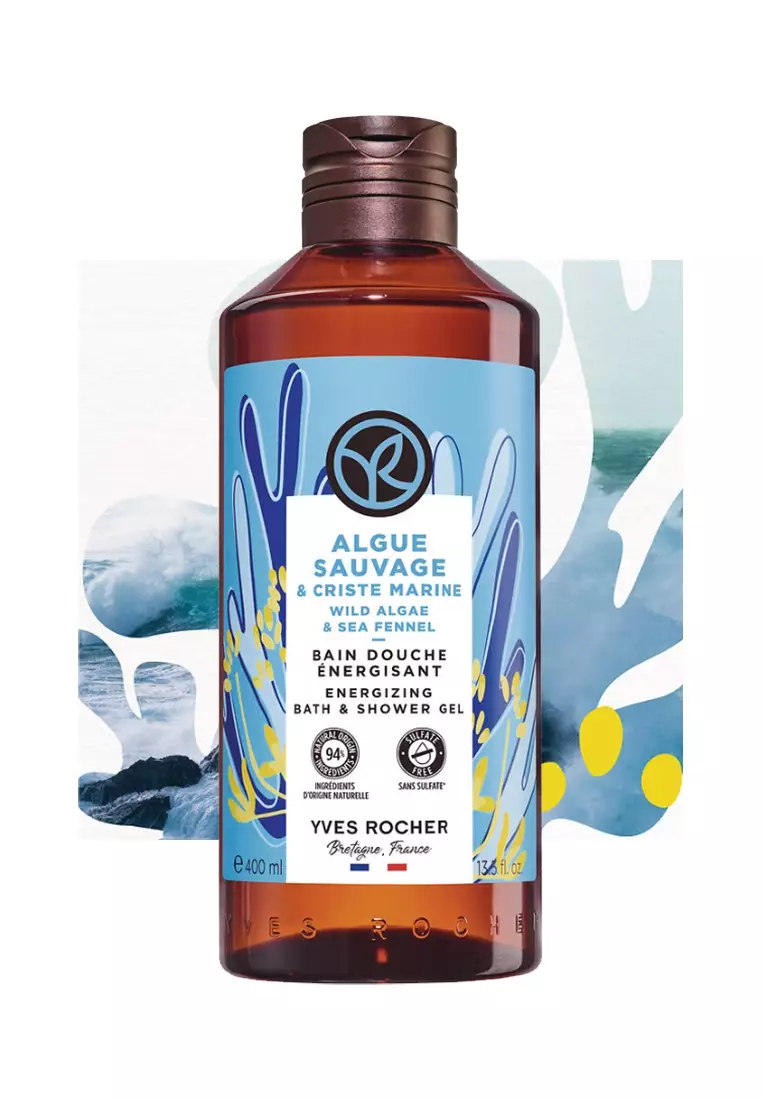 Wild Algae Energizing Shower Gel - 400ml Natural, Sulfate Free, Hydrating Body Wash