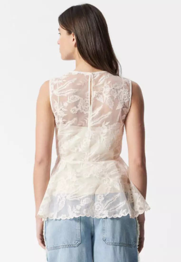 Lace Peplum Top