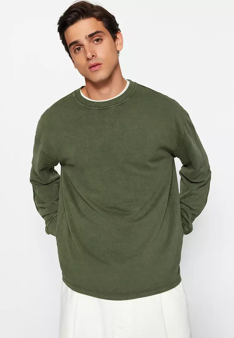 Faded Effect Cotton Sweatshirt