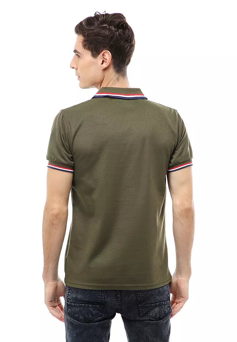 Jack Atasan Formal Kaos Polo Pria Short Sleeve Material Cotton ORIGINAL - Army