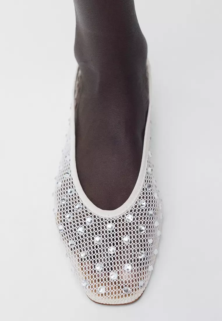 Mesh Shoes With Rhinestone Detail