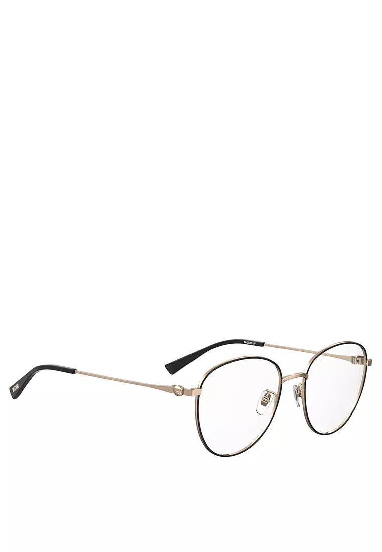 MOSCHINO Optical glasses MOS591/F-2M2, ROUND / OVAL Shape with BLACK GOLD Color