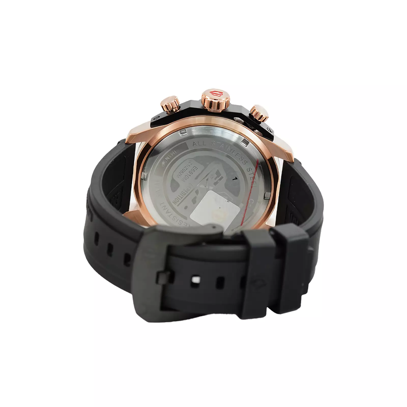 Expedition EXP - Jam Tangan Chronograph Pria - Black Rose Gold - Rubber Strap - 6810 MCRBRBA
