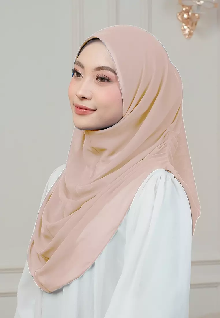 HIJAB INSTAN AURORA - PEACH CREAM