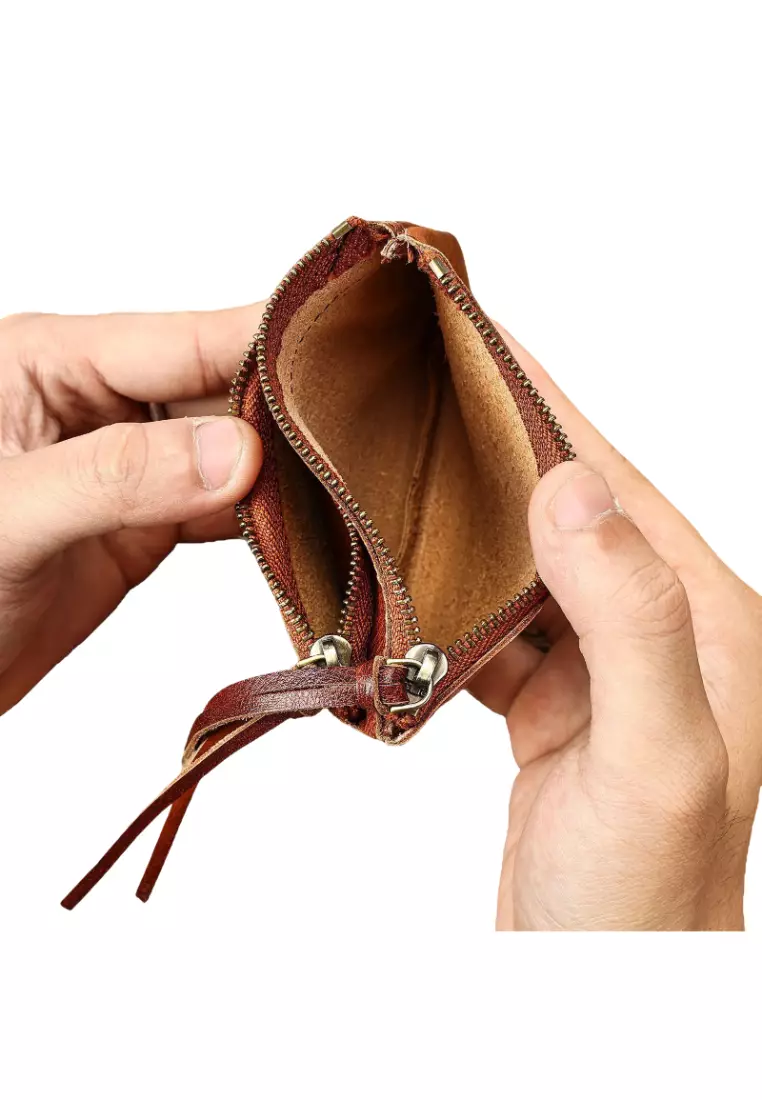 Buy Lara Leather Coin Purse, Vegetable Tanned Leather, Brushed