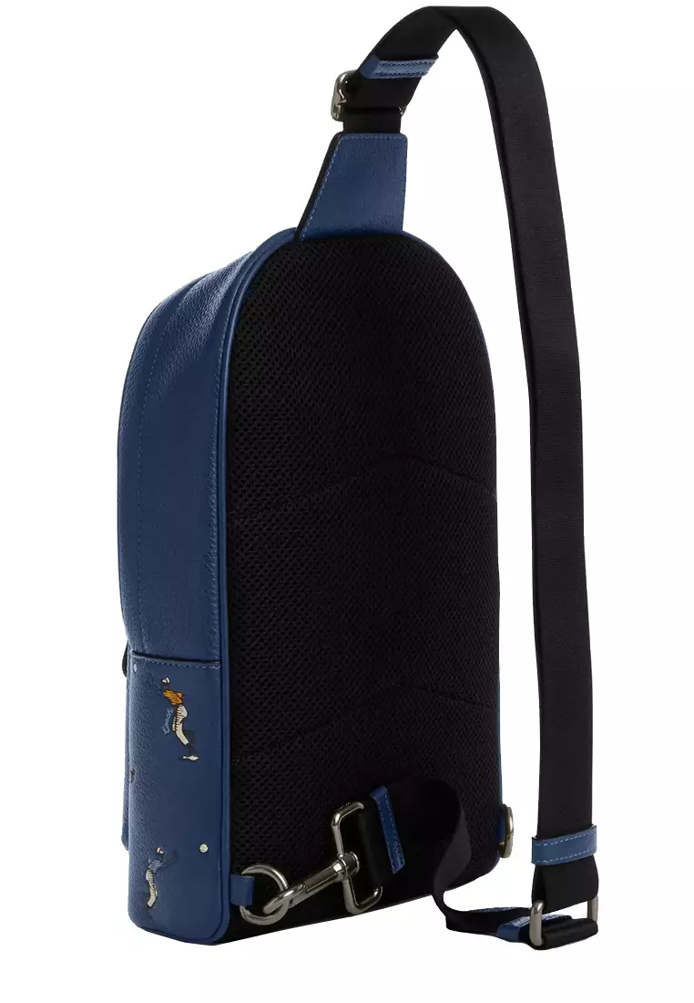 West Pack Bag With Baseball Print in Deep Blue Multi CAX48