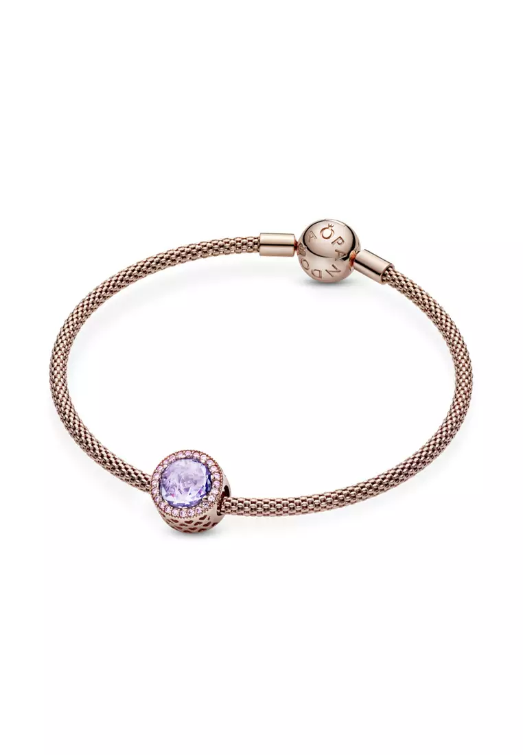 Buy PANDORA Pandora 14K Rose Gold-Plated Sparkling Lavender Charm