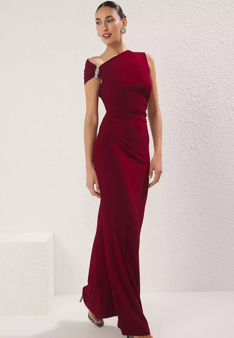 burgundy dress malaysia Boden Women's May Jersey Midi Dress in Purple