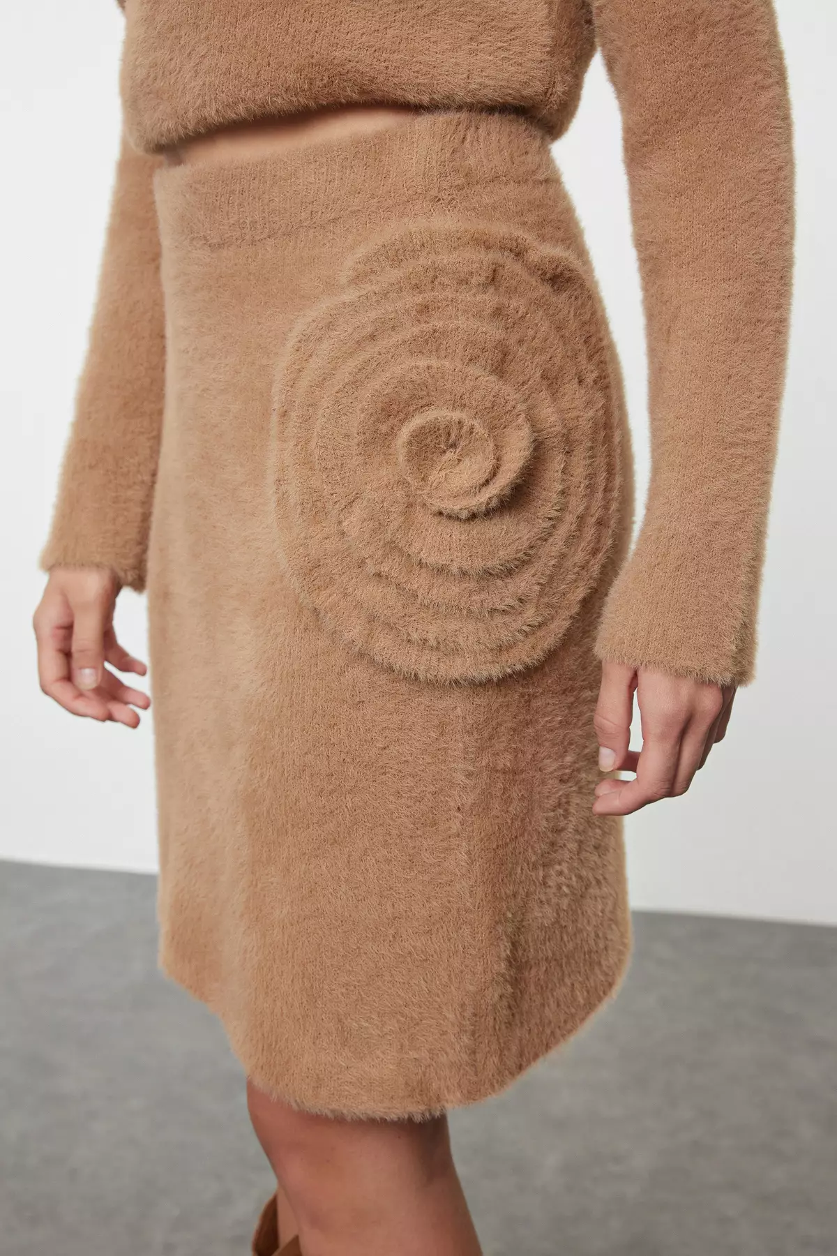 Soft Textured Camel Knitwear Set