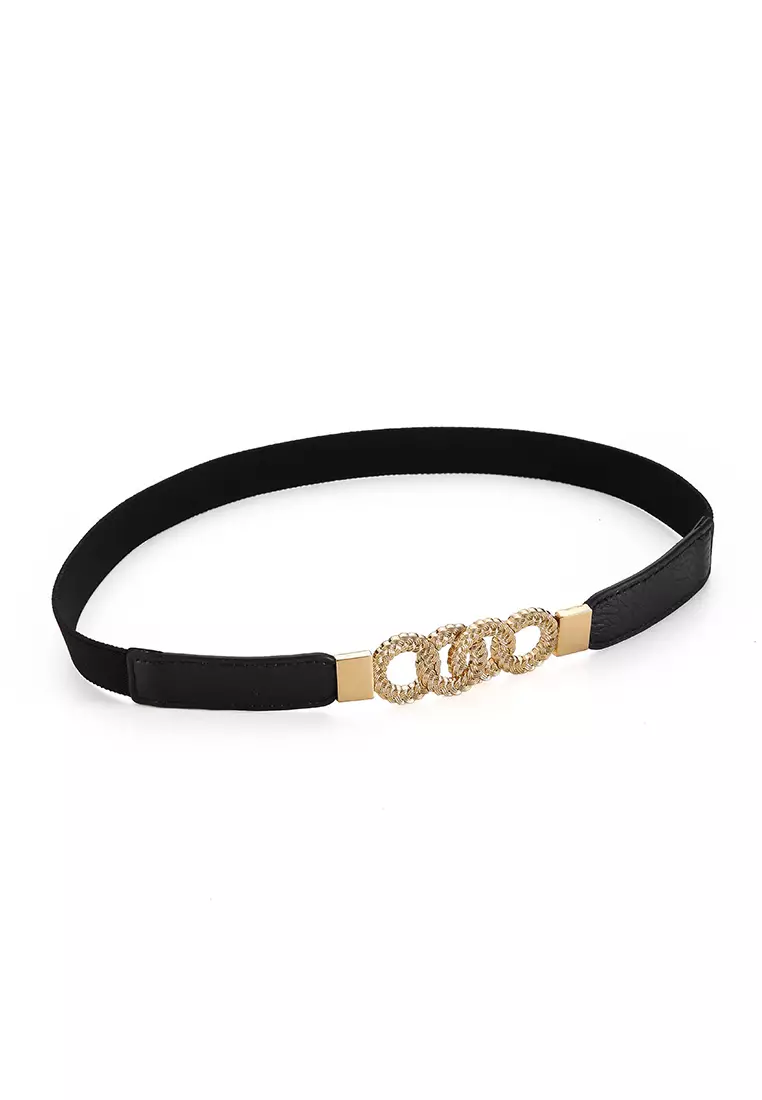 GYKACO ELISA Black - Ikat Pinggang Wanita - Fashion Belt \/ Sabuk