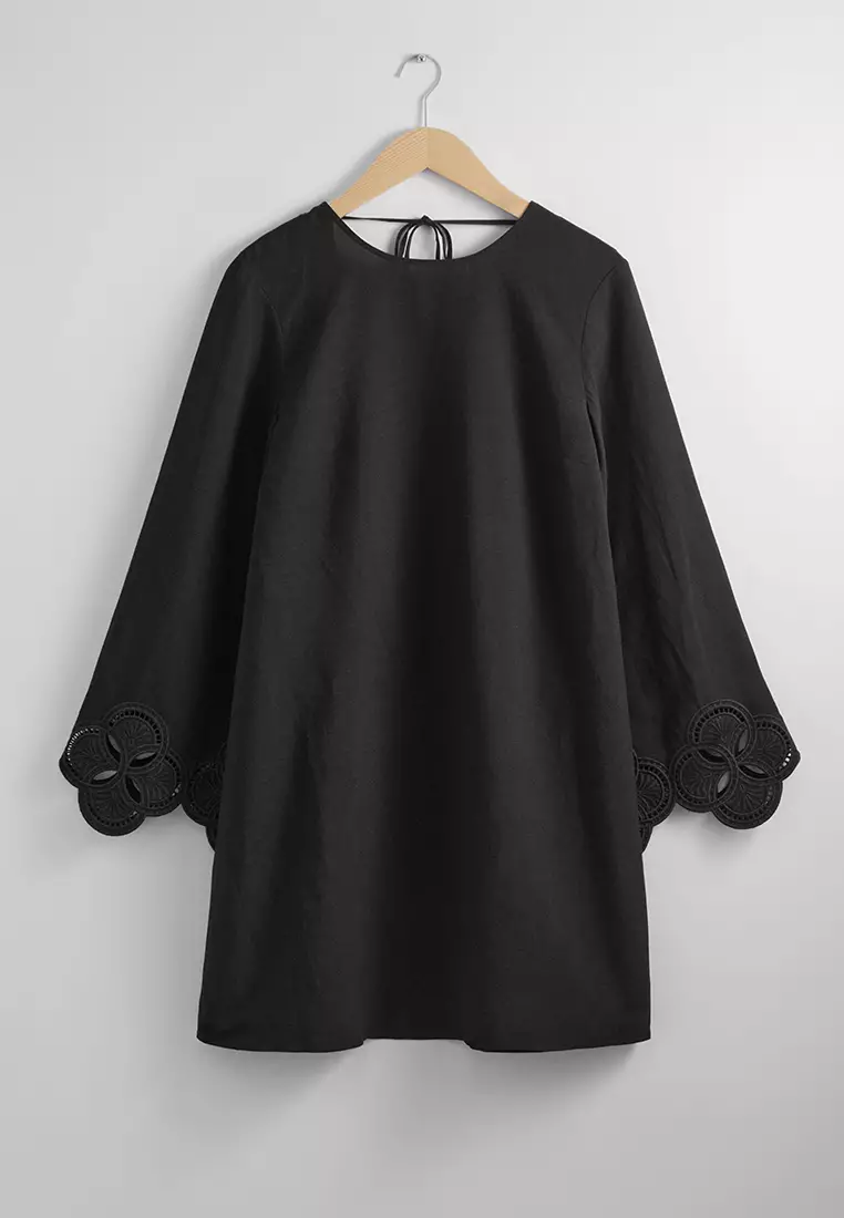 chinese dress ladies Plunge Satin Dress with Lace Skirt - Black | Black Tie