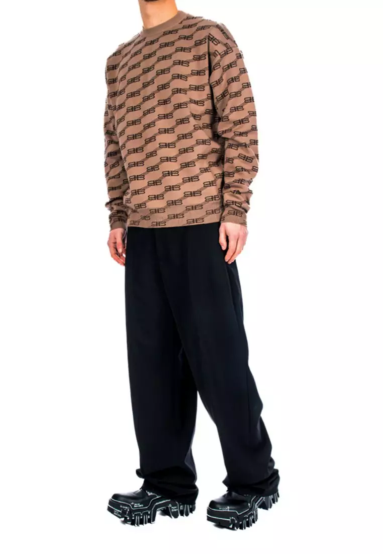 Buy BALENCIAGA BB Monogram Sweater in Brown 2025 Online | ZALORA