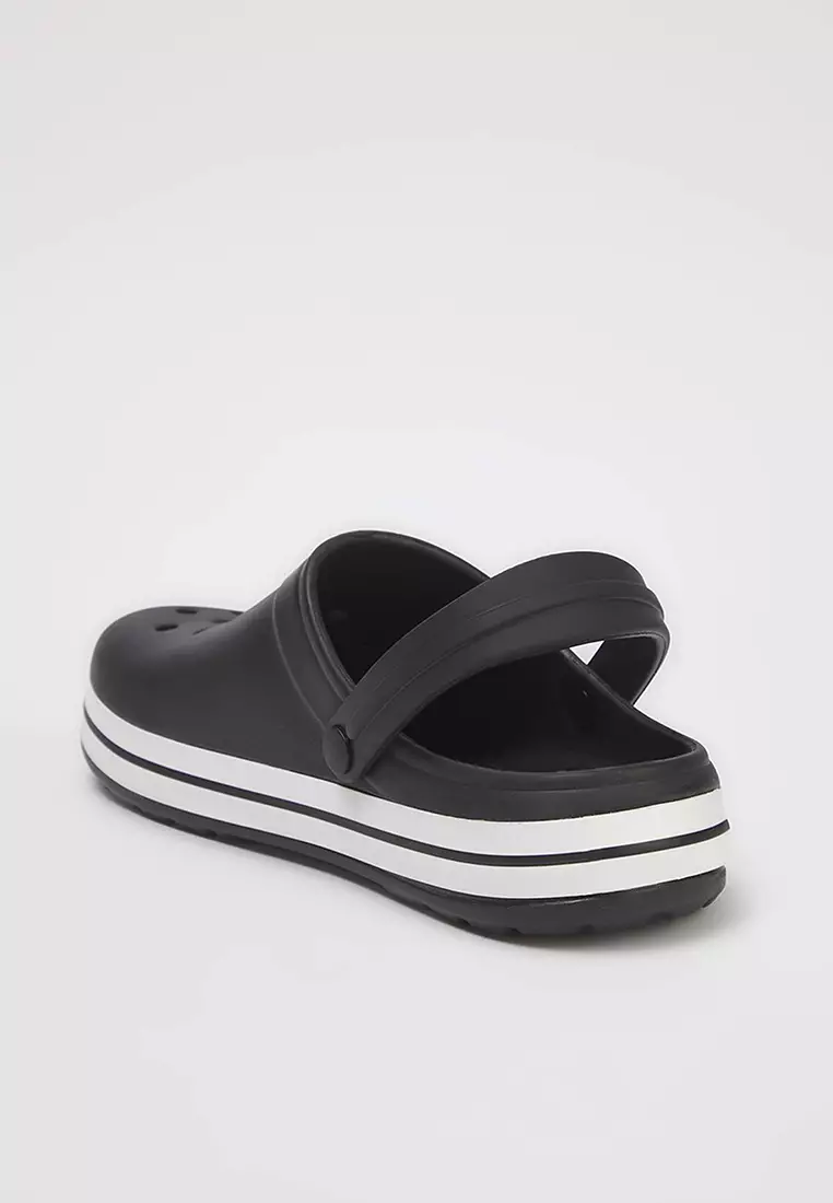 Black Closed Front Light Sole Men's Eva Sandals Slippers Takss25Te00056