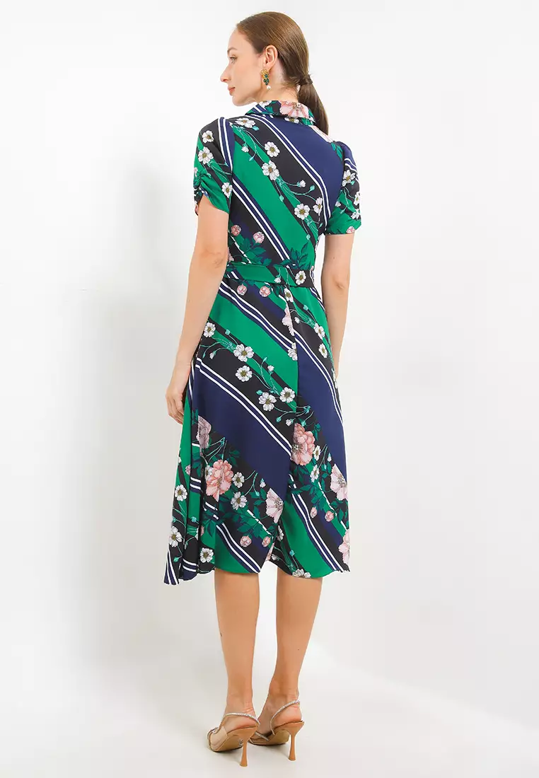 Jessica Dress-Green Print