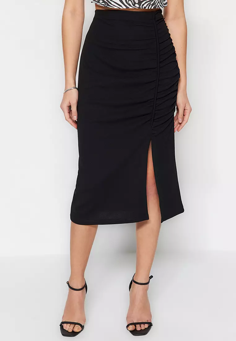 Buy Trendyol Ruched Midi Skirt 2024 Online