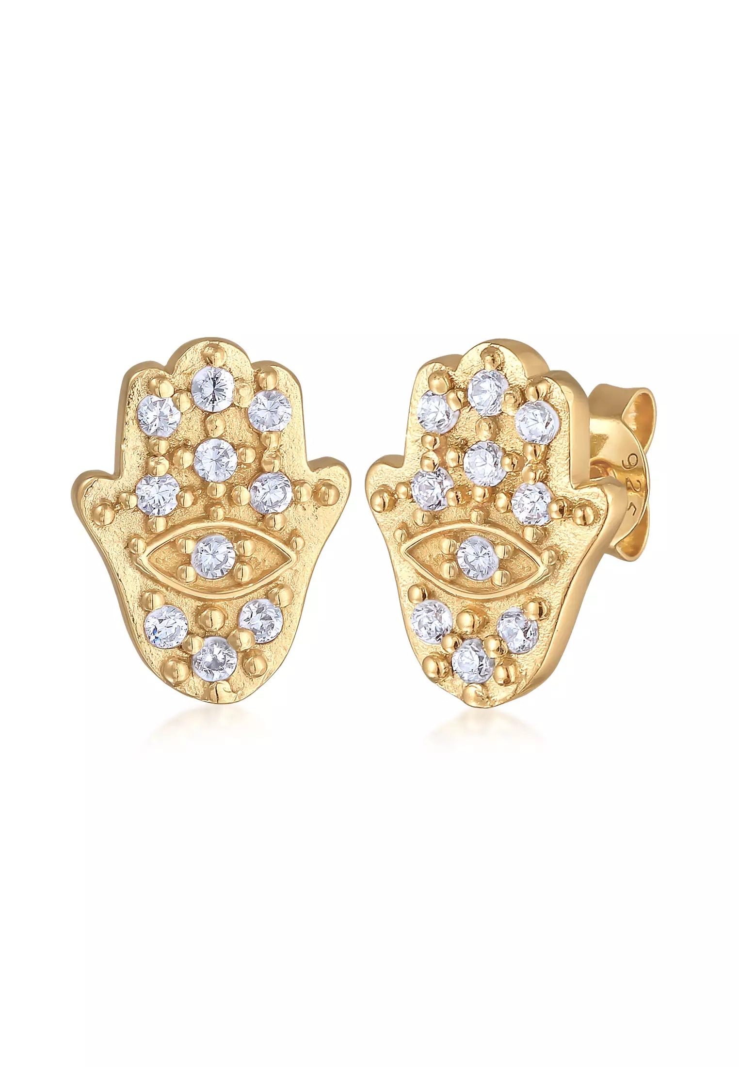 Gold crystal earrings on sale studs