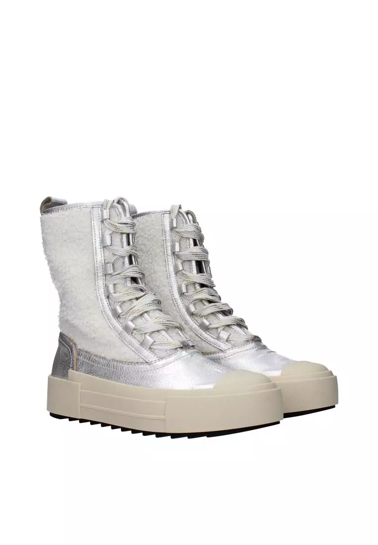 Buy Philippe Model Leather Ankle Boots with Front Logo Online | ZALORA ...