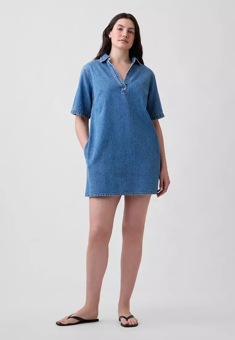 Short Sleeves Denim Dress