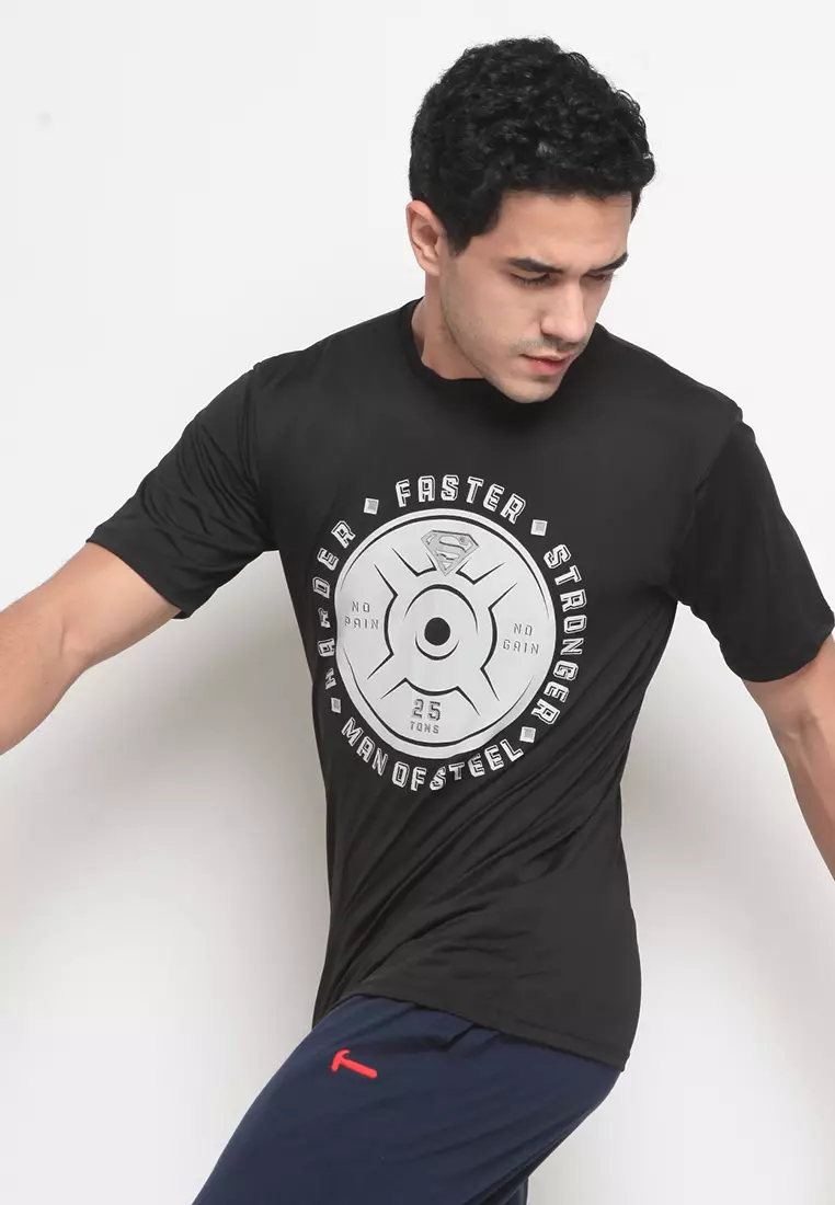 Sports Tees Superman Plate Black
