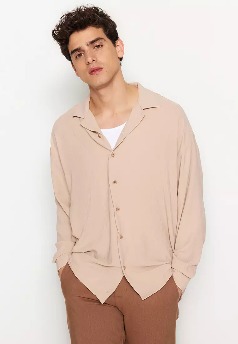 mens oversized button up shirt