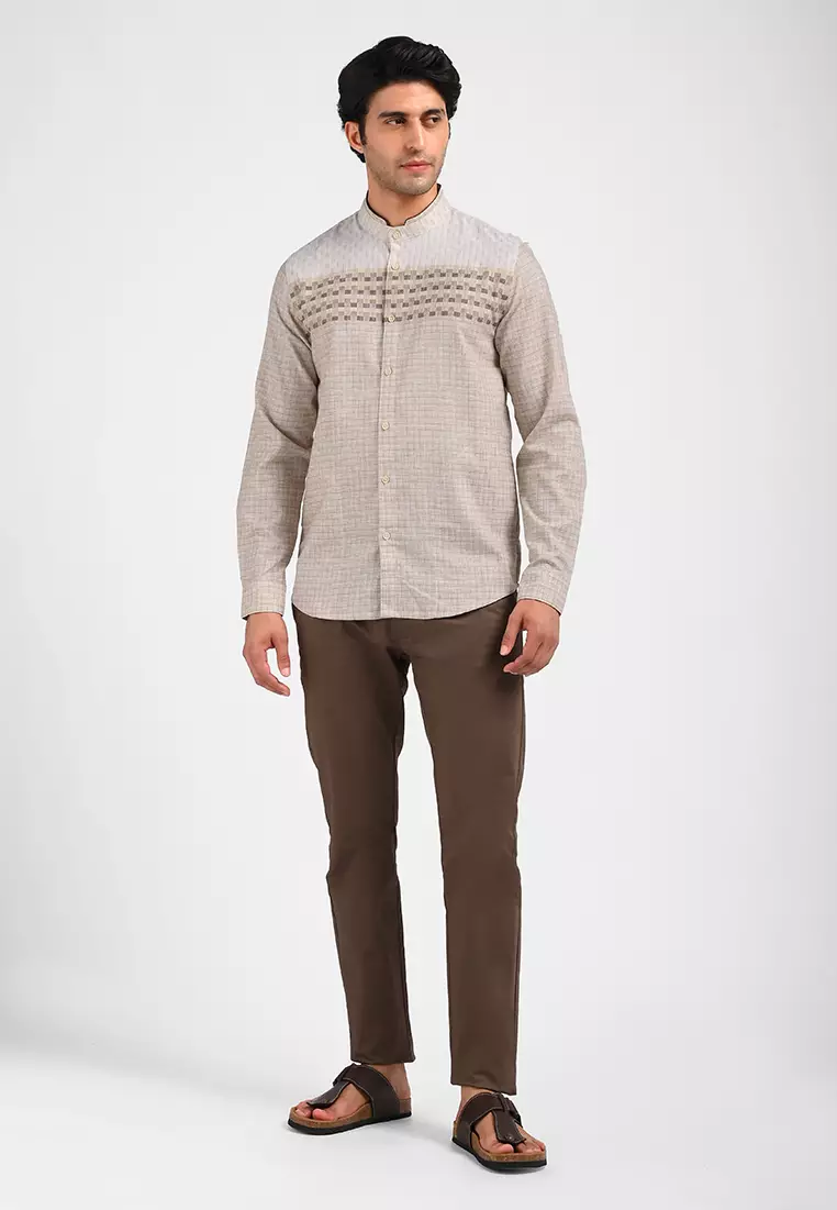 MOC Kemeja Lengan Panjang Pria IZRA-KHAKI