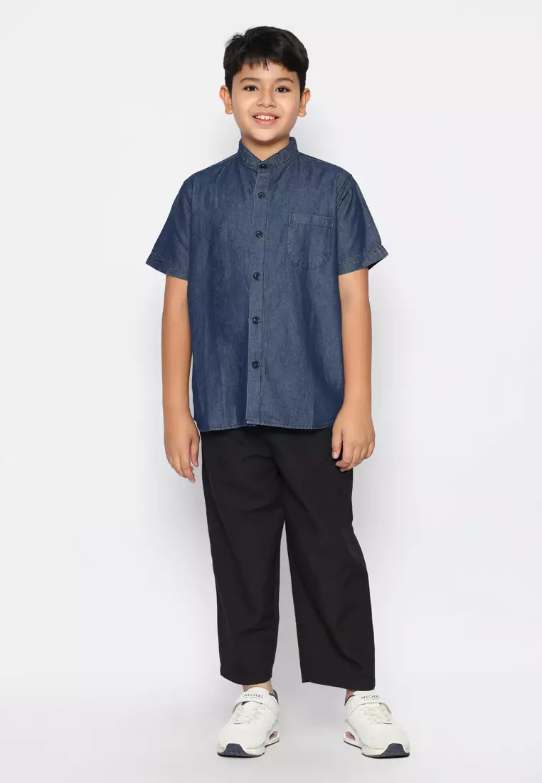 Kemeja Anak Laki Lengan pendek Chambray - GRATE